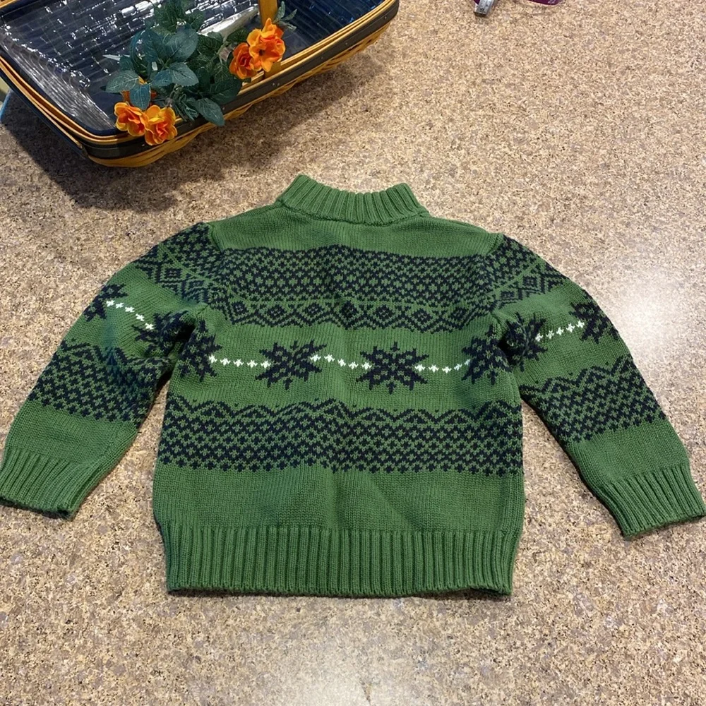 Gymboree Kids Pullover Partial Zip Sweater Green Blue Size 3